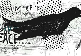 Fototapet - Street art - bird (147x102 cm)