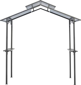 Outsunny Foisor de Gradina pentru Gratar din Otel Acoperis Dublu si Rafturi