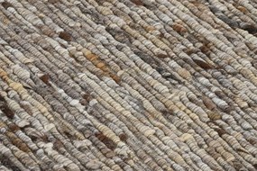 Covor din lână și bumbac țesut manual, antiderapant, maro natural, 200 x 300 cm, 2170 GSM, „Wool Cotton Carpet"