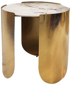 Masa de cafea Coccodrillo S marmura alba/auriu ø50/h55 cm