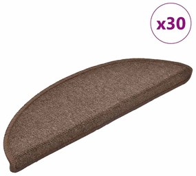 vidaXL Covorașe scară 30 buc cafea maro 56x17x3 cm