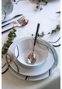 Set de veselă din porțelan, 24 piese, gri/verde