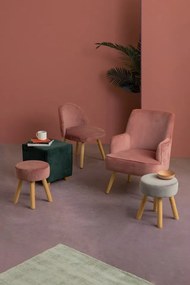 Set 2 taburete gri din catifea, Adeline Antik Bizzotto