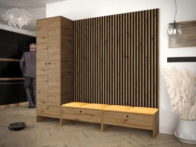 Mobilier hol Esmaldos VI (Stejar artisan + Negru + Galben) . 1104726