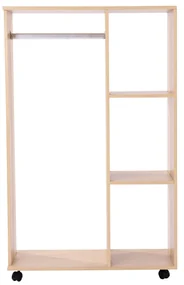 HOMCOM Dulap Multifuncțional cu Cuier și 3 Rafturi, Spațiu Deschis pentru Depozitare, 80x40x128 cm, Ideal pentru Hol | Aosom Romania