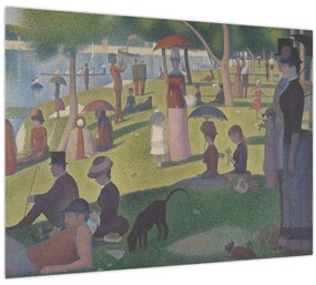 Tablou pe sticlă - Georges Seurat, A Sunday on La Grande Jatte, reproducere (70x50 cm)