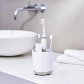 Suport pentru periuța de dinți alb din plastic Duo – Joseph Joseph