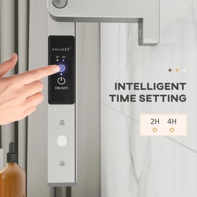 HOMCOM Uscător Electric de Prosoape pentru Perete sau Podea cu Timer și 8 Bare 53x35x90 cm Negru | Aosom Romania