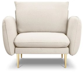 Fotoliu tapitat Vienna plusat/picioare gold – L95 x l92 x h95 cm