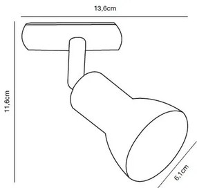Accesoriu, Spot directionabil Munin negru, pentru sina Nordlux Link