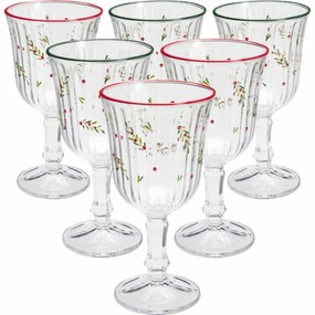 Set de 6 pahare de vin Xmas Leaves 240 ml