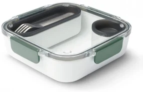 Cutie pentru pranz Black+Blum BAO-BA010, 1 L, Compartiment intern, Fara BPA, Alb/Verde