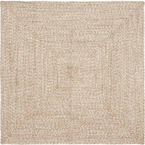 vidaXL Covoare de zonă Pătrat Natural și Alb 160 x 160 cm Iută