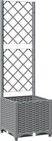 vidaXL Jardinieră de grădină cu spalier, gri deschis, 40x40x136 cm, PP