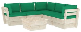 3063533 vidaXL Set mobilier grădină din paleți cu perne, 6 piese, lemn molid