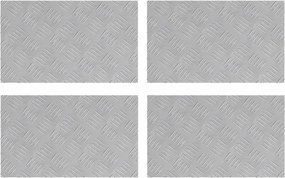 vidaXL Trepte Dreptunghiular 4 pcs Argintiu 50 x 30 cm Aluminiu