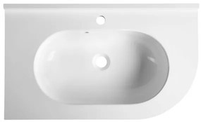 Sapho - Lavoar încastrat de colț PULSE 75x43 cm marmură/alb