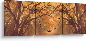 Tablou - Peisaj de toamnă cu drum (cu ceas) (90x30 cm)