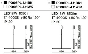 Lustra LED, pendul design modern Supersymmetry negru