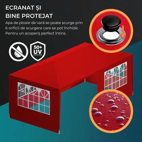 Cort de petrecere NEAPOL, 3x6m, roșu Jurhan