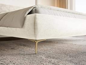 Pat matrimonial 140 cm Rirri 140B (cu somieră) (crem + auriu). 1099852