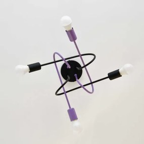 Lustră aplicată OXFORD 4xE27/15W/230V negru/mov