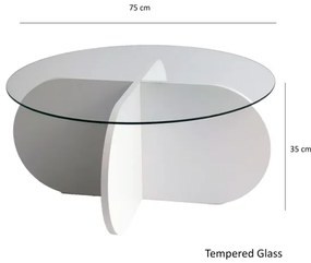 Măsuță de cafea BUBBLE 35x75 cm alb/transparent