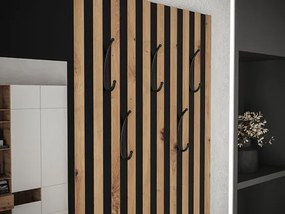 Mobilier hol Anrolat I (Stejar artisan + Negru + Alb) (cu oglindă). 1104702
