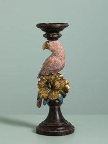 Suport lumanare din polirășină, „Pink Parrot”