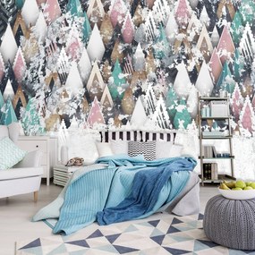 Fototapet - Ornament geometric - pe prete (254x184 cm)
