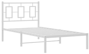 374283 vidaXL Cadru pat metalic cu tăblie, alb, 90x200 cm