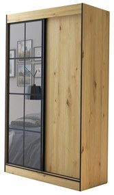 Dulap de haine 120 cm Oklahoma 2 (Stejar artisan + Negru). 1043172