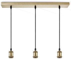 Cablu de alimentare VINTAGE 3xE27/40W/230V alama