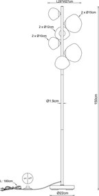 Globo 56149-6S - Lampă de podea VELORA 6xG9/5W/230V