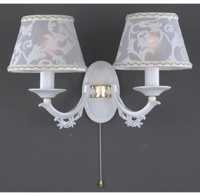 Aplica de perete cu 2 brate design italian din alama cu metal alb 9630