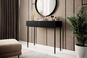 Masa de toaletă cu sertare Nicole 100 cm - negru mat / picioare negre