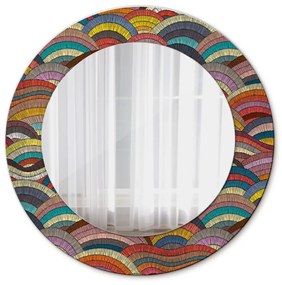 Oglinda rotunda rama cu imprimeu Ornament boemic