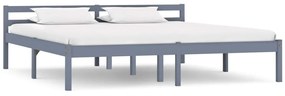 vidaXL Cadru de pat, gri, 180 x 200 cm, lemn masiv de pin
