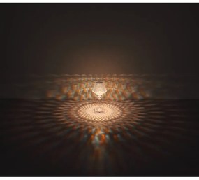 Lampa de masa cu baterii, plastic transparent cu efect de cristal Gixi alb