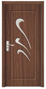 Usa Interior din MDF Novo Doors ND231, Cadru din Lemn Masiv, Geam Sablat, KIT COMPLET, Toc , Manere si balamale incluse (Culoare: Nuc, Toc: Reglabil