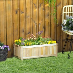 Outsunny Jardinieră Pliabilă Lemn pentru Exterior, Etanșă cu Bază Drenaj, 70x30x25 cm | Aosom Romania
