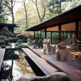 Decoratiune/ Statueta exterior sau interior ORIGAMI KOUSAGI, mat