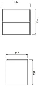 Cersanit S924-008 - Dulap pentru lavoar CREA 59,4x44,7 cm stejar