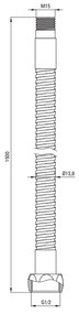 Furtun dus Deante pentru baterie cada cu 3 orificii, 150 cm