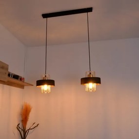 LED Lustră pe cablu VOLTA 2xE27/15W/230V neagră/aurie