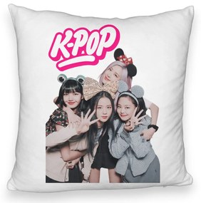 Perna Decorativa Fluffy K-pop, 40x40 cm, Husa Detasabila, Burduf