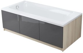Cada baie incastrata Cersanit Smart, 170 x 80 cm, orientare dreapta, alb lucios 1700x800 mm, Dreapta