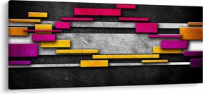 Tablou - Abstrac colorat, fundal negru (120x50 cm)