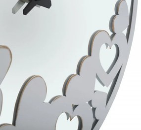 Ceas decorativ alb din metal si sticla, ø 55 cm, Heart Mauro Ferreti