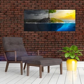 Tablou reprezentând două părți (120x50 cm)